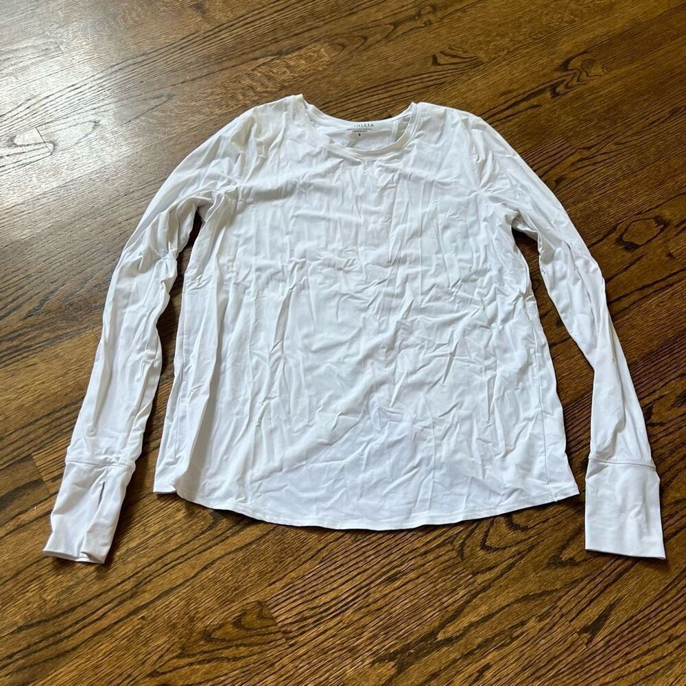 Athleta Women's White Crew Neck Pullover Long Sleeve Sweatshirt Size Small